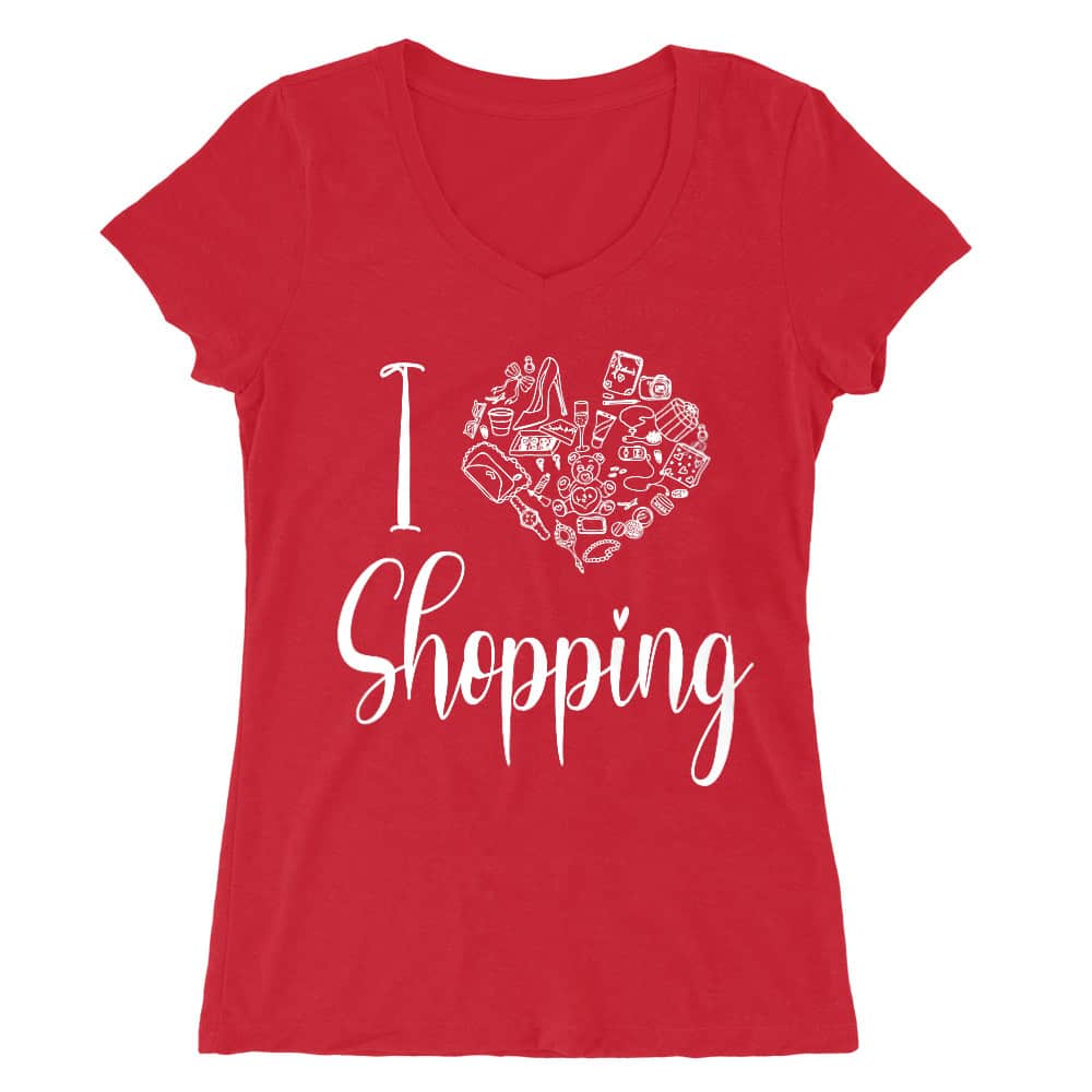 I Love Shopping Női V-nyakú Póló