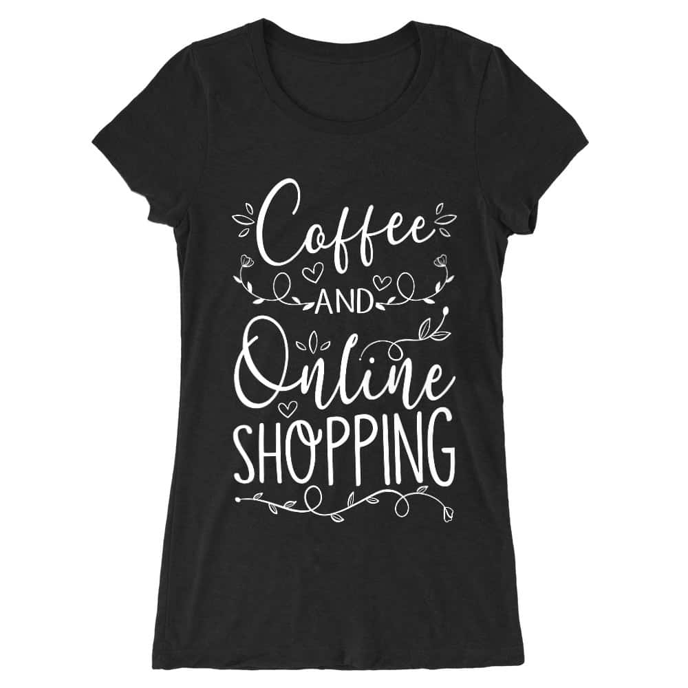 Coffee and Online Shopping Női Hosszított Póló