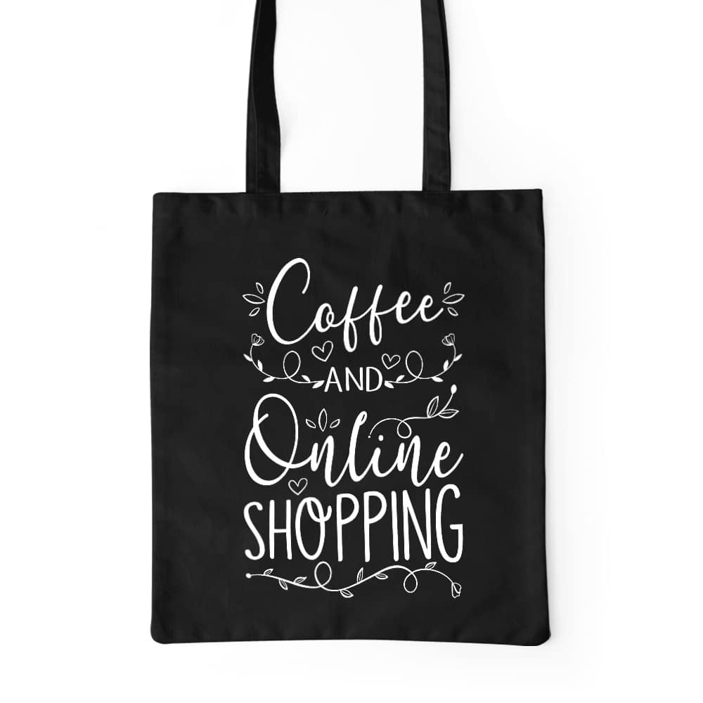Coffee and Online Shopping Prémium Vászontáska