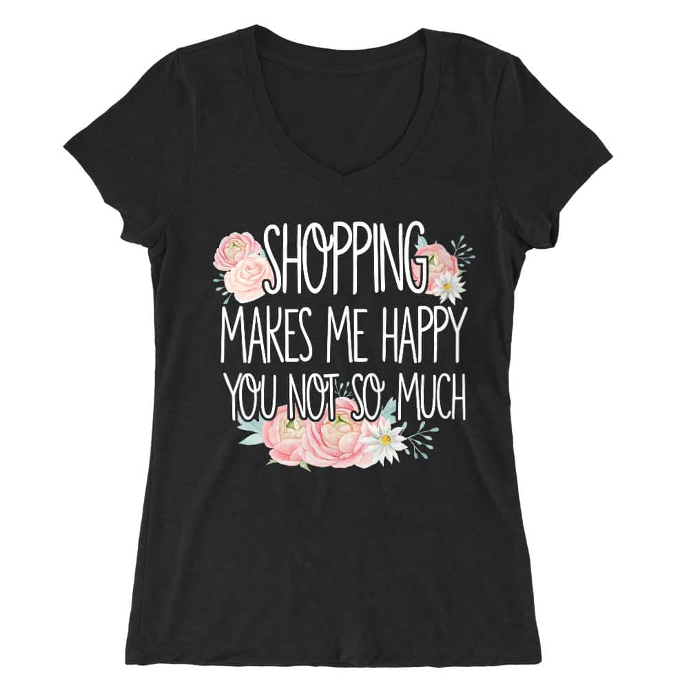 Shopping makes Me Happy Női V-nyakú Póló