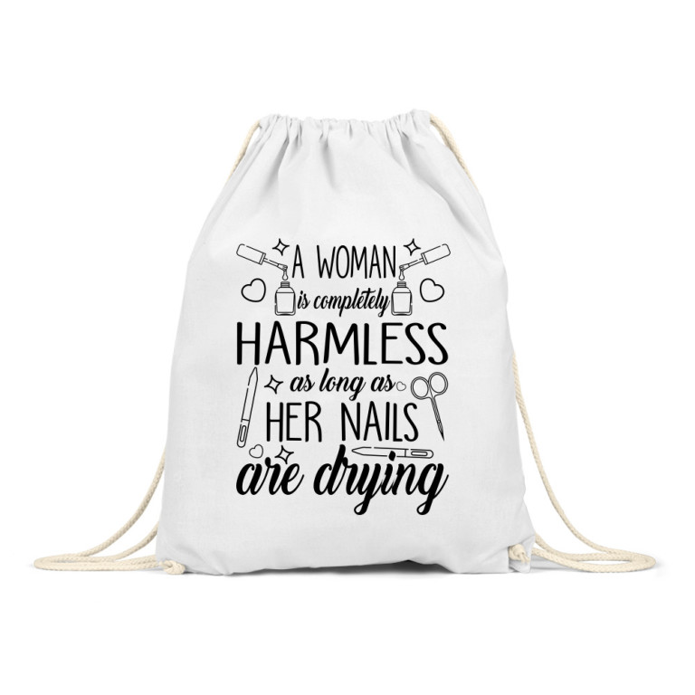A woman is completely harmless