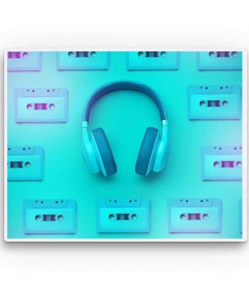 Turquoise headphone Hangszerek Pólók, Pulóverek, Bögrék - Zene