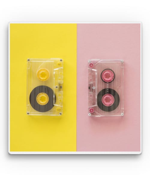 Pink and yellow tape Hangszerek Vászonkép - Zene