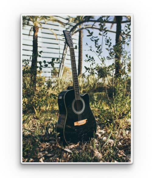 Black guitar 2. Hangszerek Vászonkép - Zene