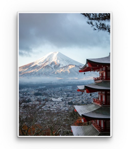 Fuji and a tower 2. Utazás Vászonkép - Utazás
