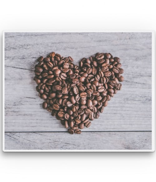 Coffee beans in heart shape Kávés Vászonkép - Kávés