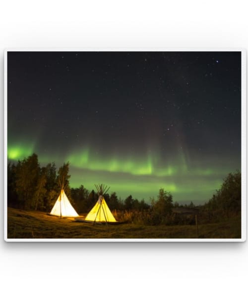 Tents and Aurora Borealis Csillagászat Pólók, Pulóverek, Bögrék - Tudomány