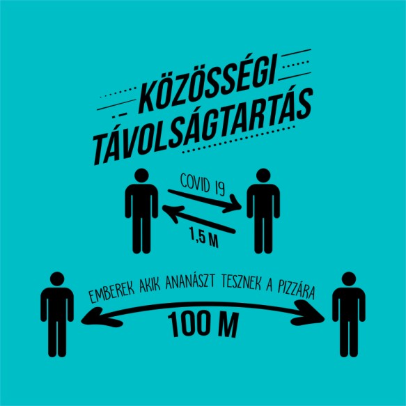 Közösségi távolságtartás Karantén Karantén Karantén Pólók, Pulóverek, Bögrék - Poénos