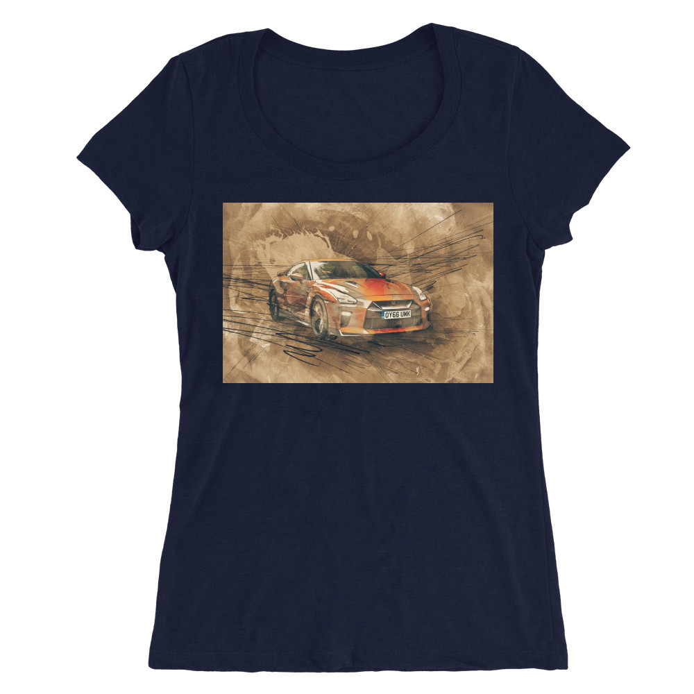 Grunge Car Sketch - MyLife Plus Női O-nyakú Póló