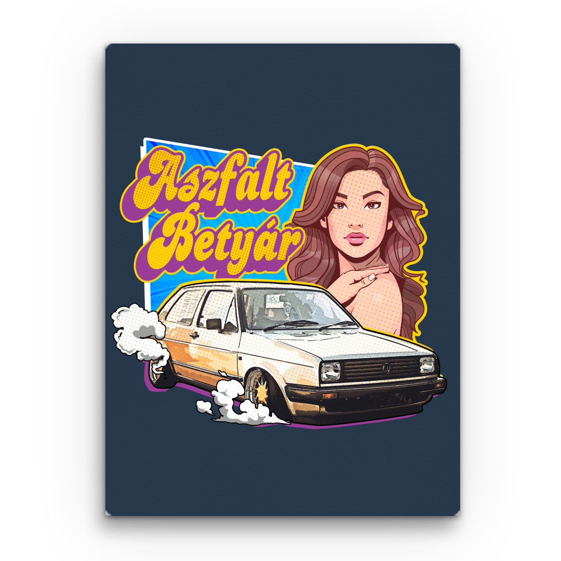 Comic Girl with Car - MyLife Plus Vászonkép