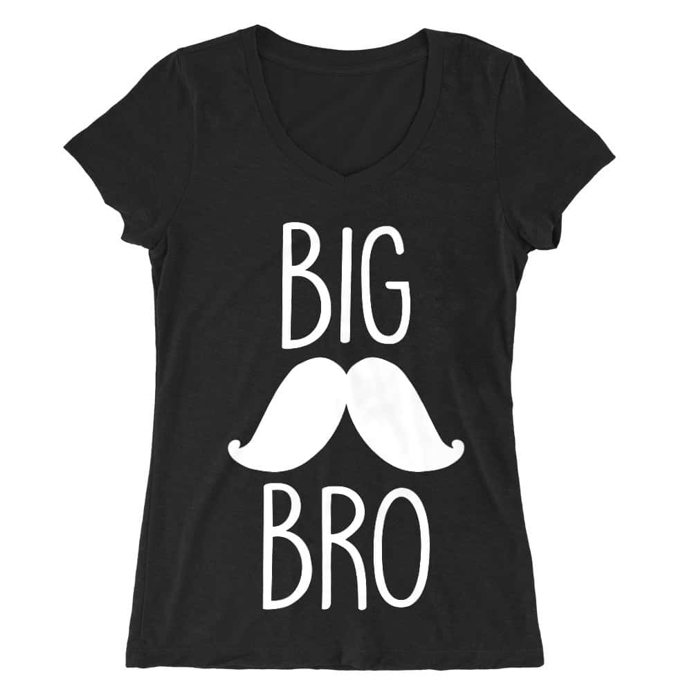 Big Bro Mustache Női V-nyakú Póló