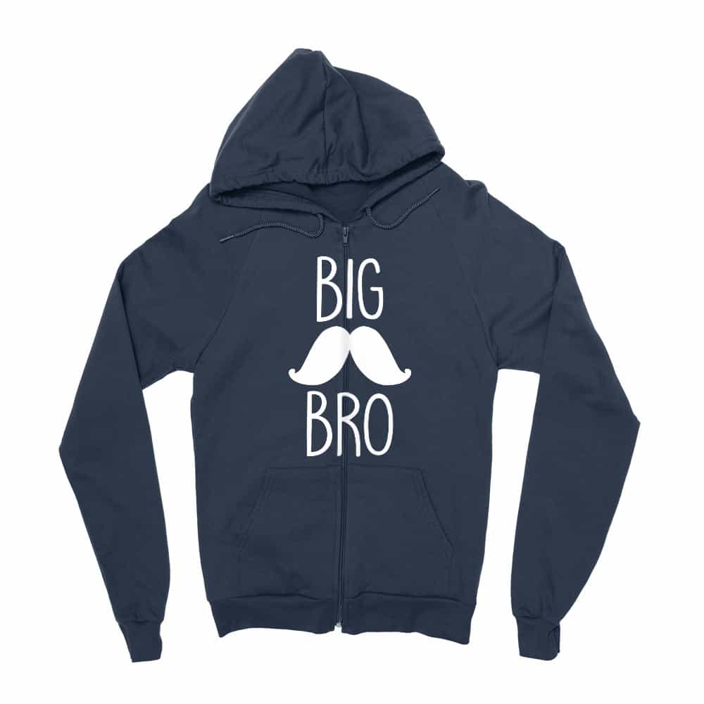 Big Bro Mustache Zipzáros Pulóver