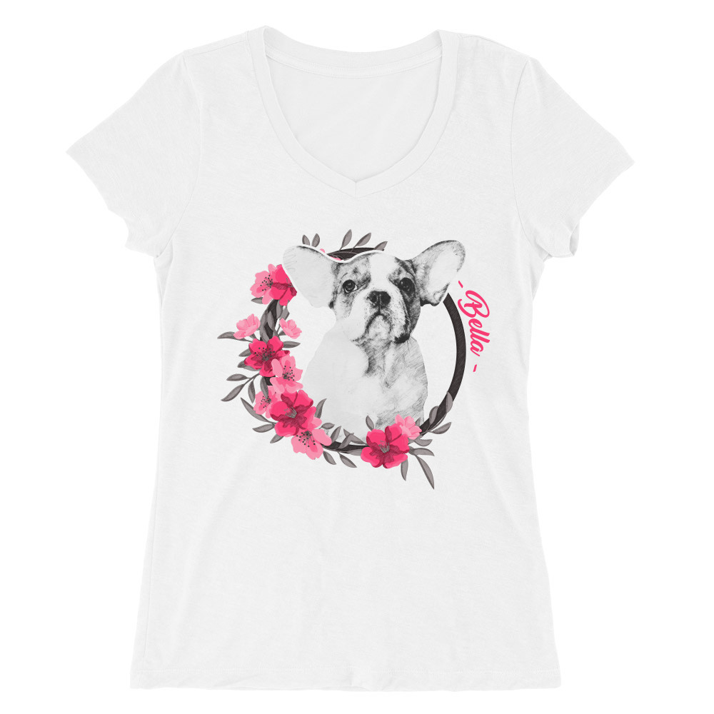 Pet with flower frame - MyLife Plus Női V-nyakú Póló