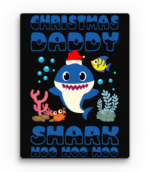 Christmas Daddy Shark Karácsony Vászonkép - Ünnepekre
