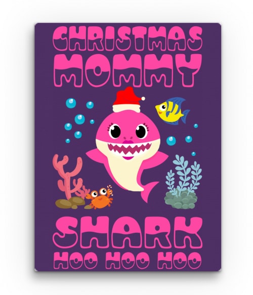 Christmas Mommy Shark Karácsony Vászonkép - Ünnepekre