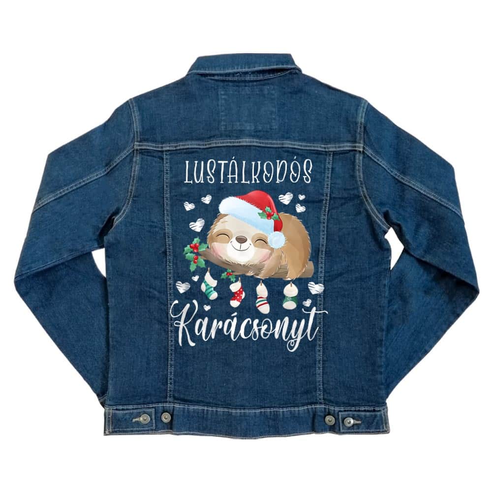 Lustálkodós Karácsonyt Unisex Farmerkabát