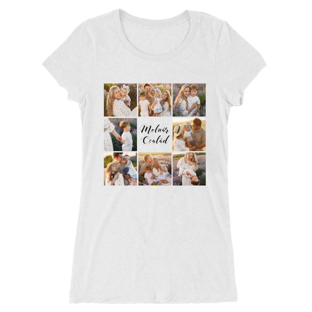 Családi fotókollázs - MyLife Plus Női Hosszított Póló