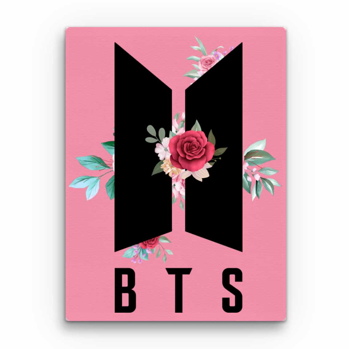BTS logo with flowers Vászonkép