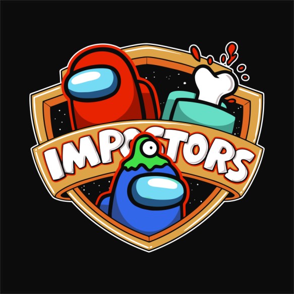 Impostor badge Among Us Pólók, Pulóverek, Bögrék - Gaming