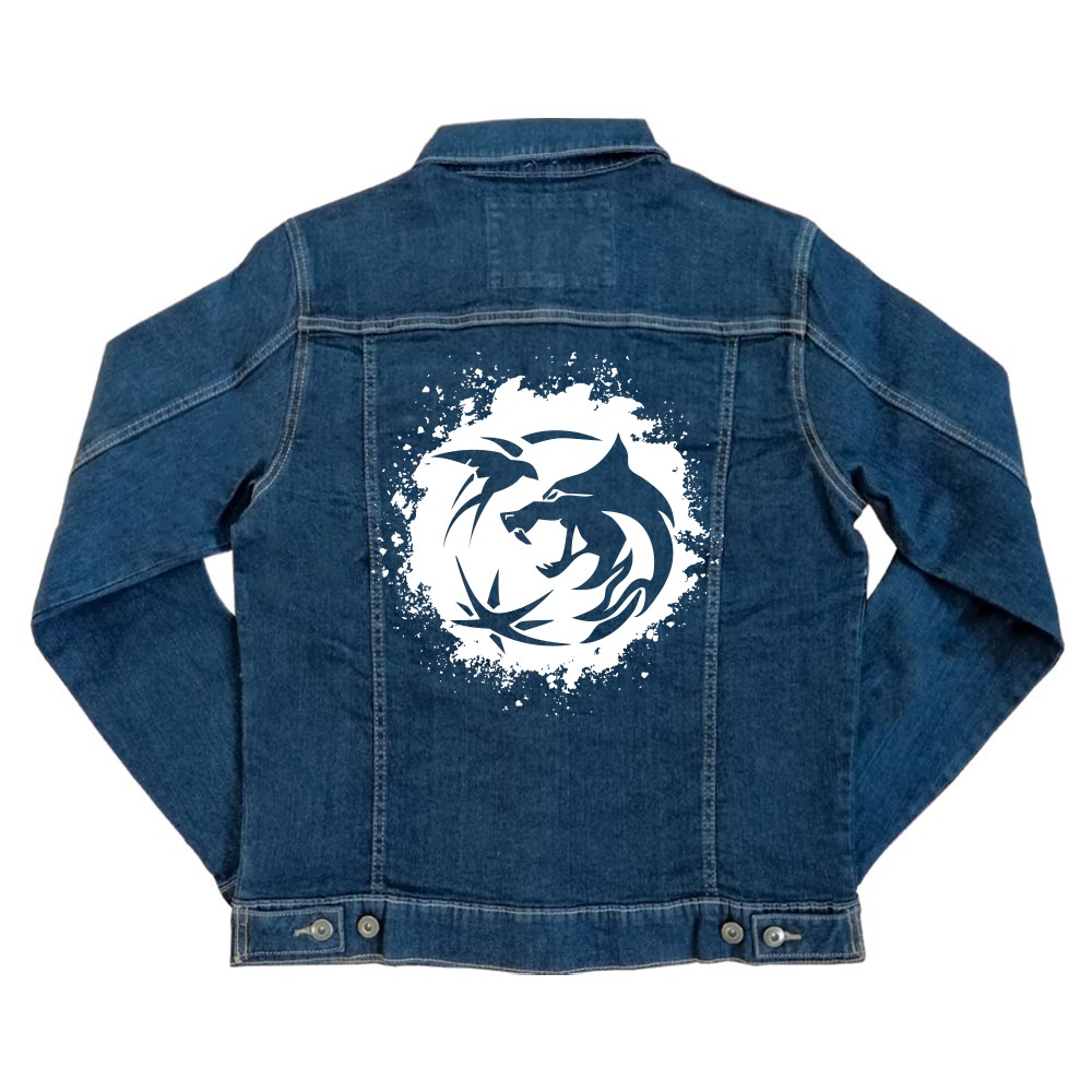 Witcher logo splash Unisex Farmerkabát