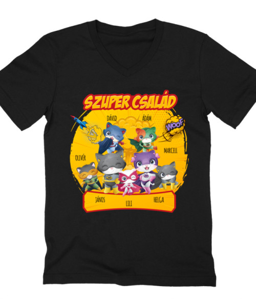 Super Hero Family - Mylife Családi Férfi V-nyakú Póló - Családi