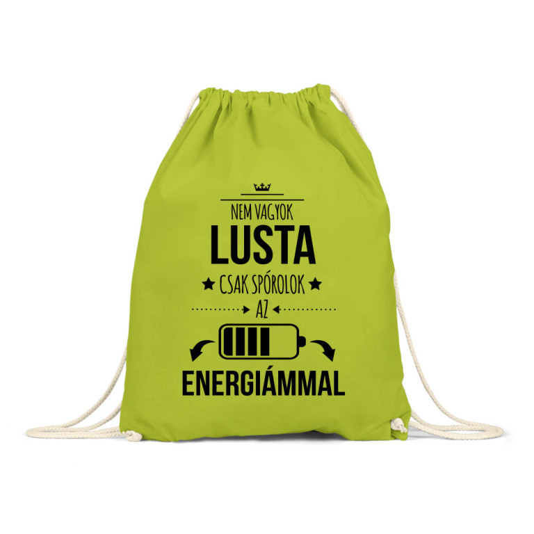 Nem vagyok lusta, csak spórolok az energiámmal - Tornazsák