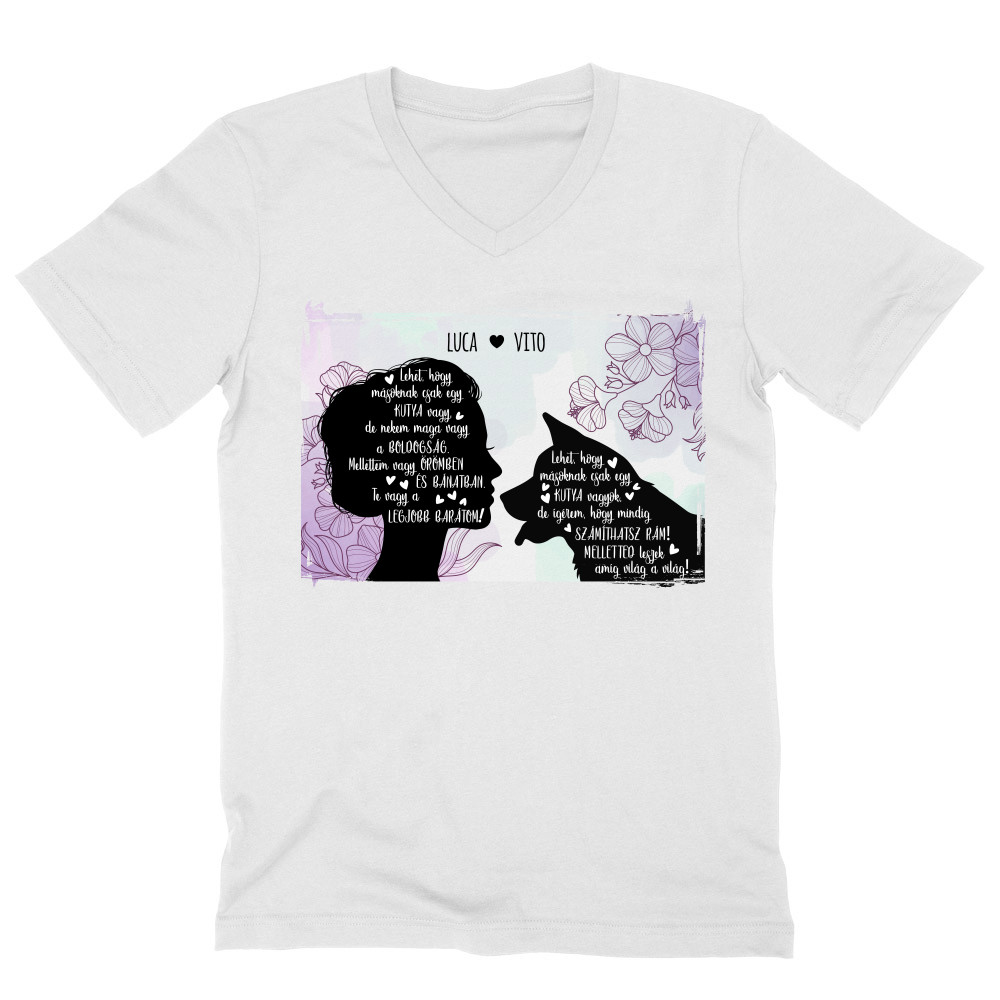 Woman and dog silhouette - MyLife Férfi V-nyakú Póló