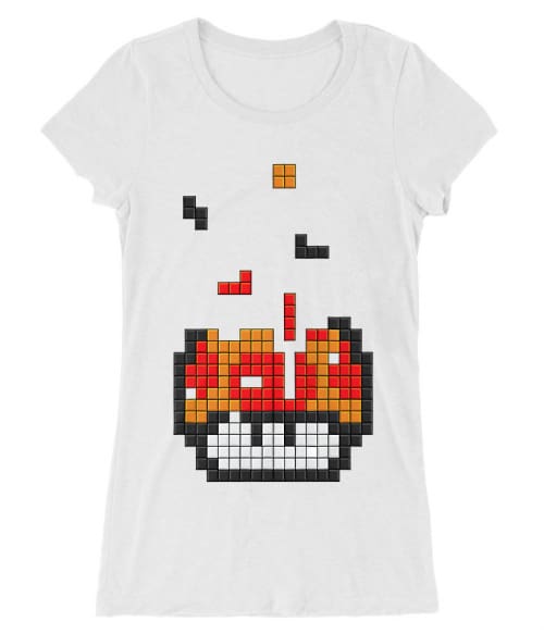 Flat Mushroom Tetris Póló - Ha Gamer rajongó ezeket a pólókat tuti imádni fogod!
