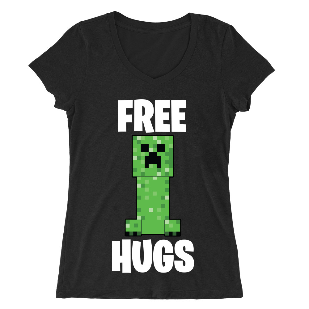 Creeper free hugs Női V-nyakú Póló