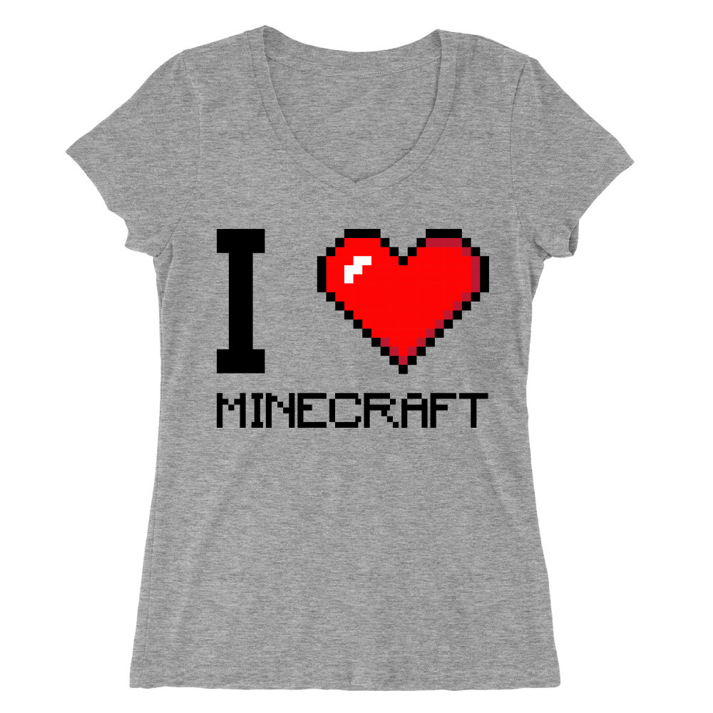 I love minecraft Női V-nyakú Póló