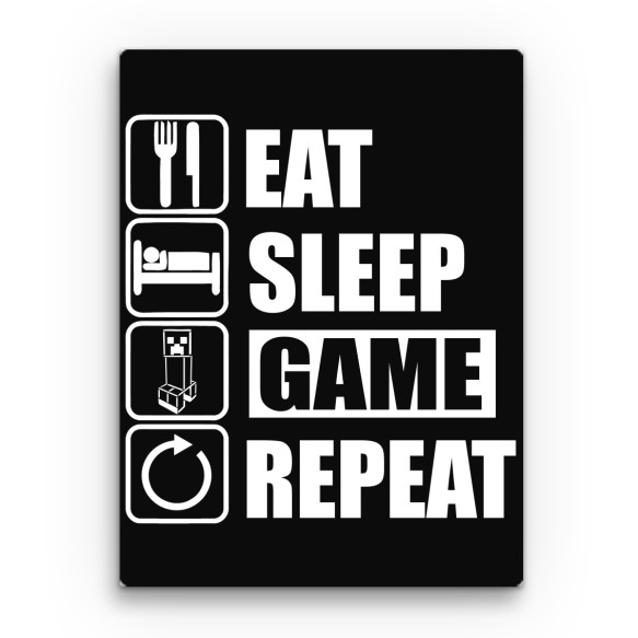 Eat, sleep, game, repeat - minecraft Minecraft Vászonkép - Minecraft