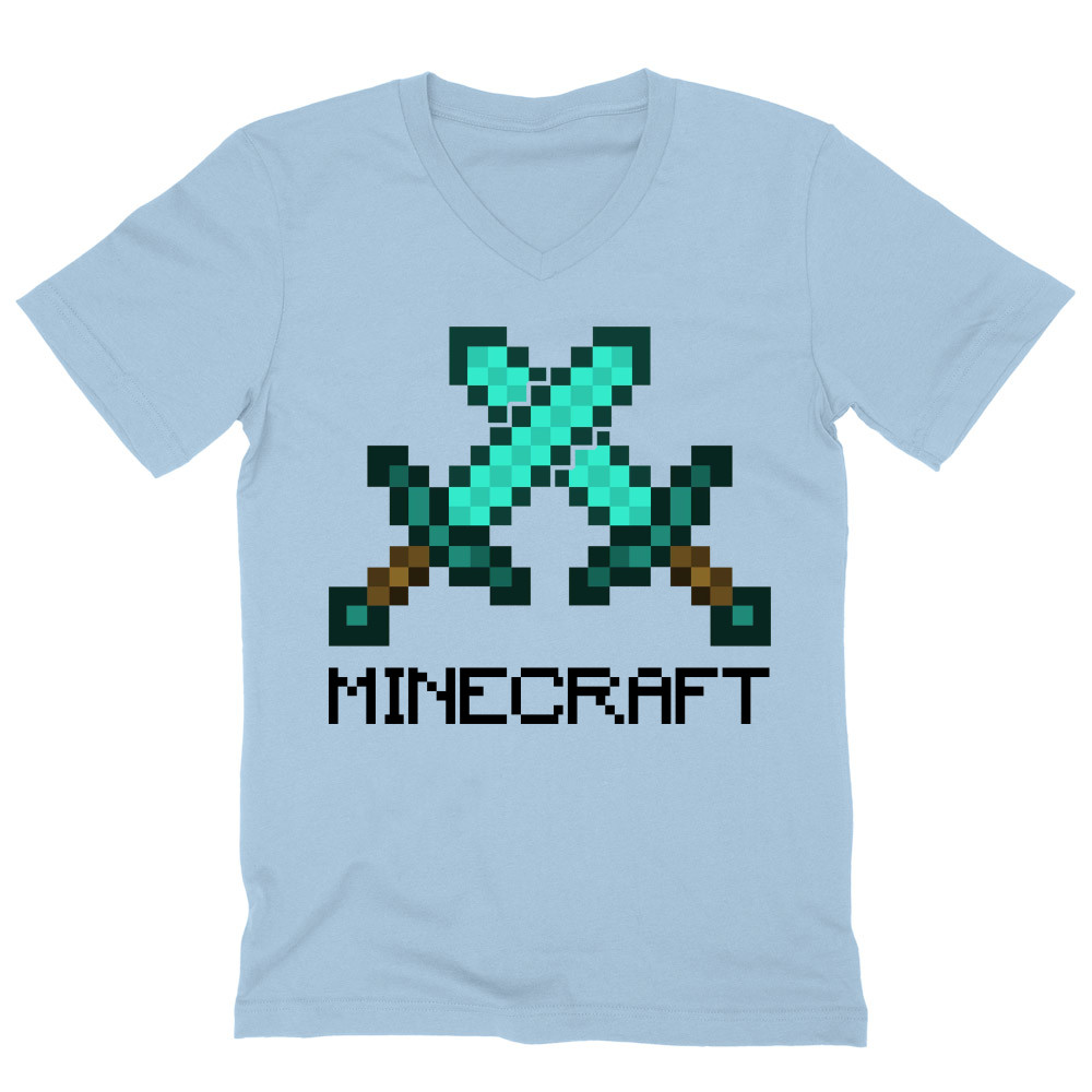 Minecraft swords Férfi V-nyakú Póló