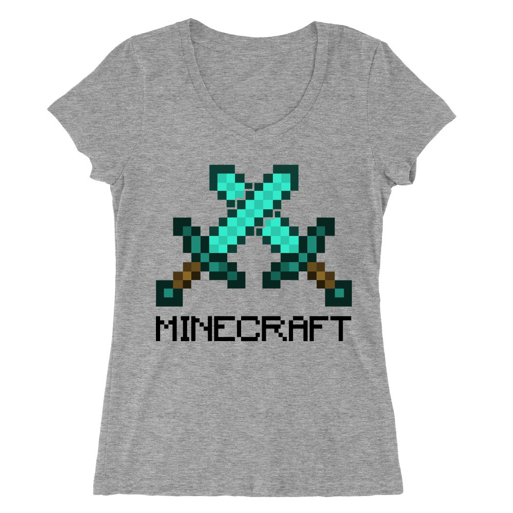 Minecraft swords Női V-nyakú Póló