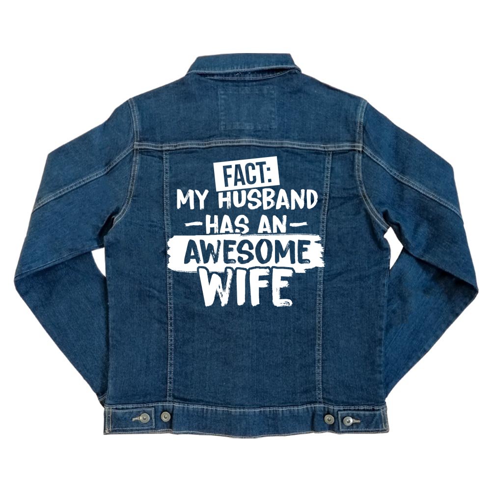 My husband has an awesome wife Unisex Farmerkabát