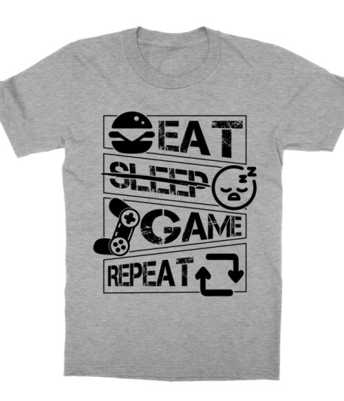 Eat - No sleep - Game - Repeat Gamer Gyerek Póló - Gaming