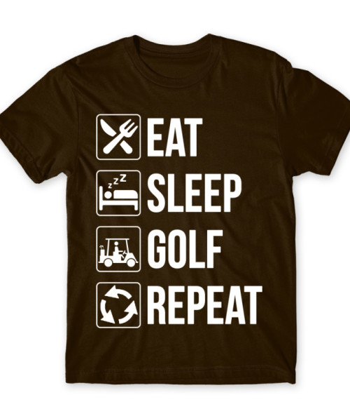 Eat - Sleep - Golf - Repeat Ütős Póló - Ütős