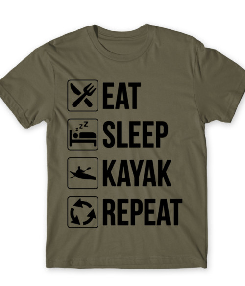 Eat - Sleep - Repeat - Kayak Kajak Póló - Sport