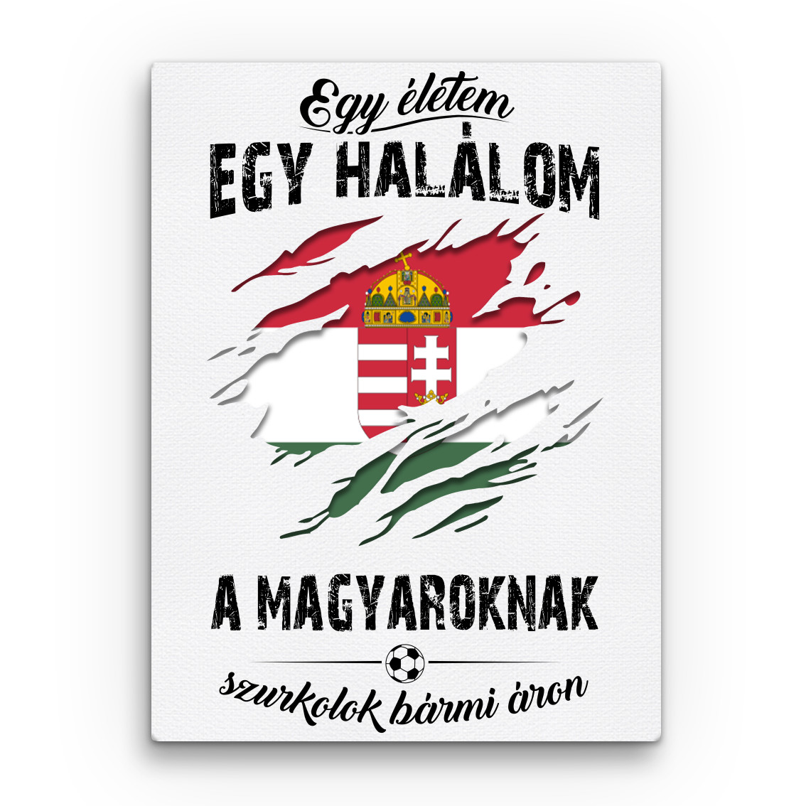 Egy életem egy halálom, a Magyaroknak szurkolok bármi áron Vászonkép