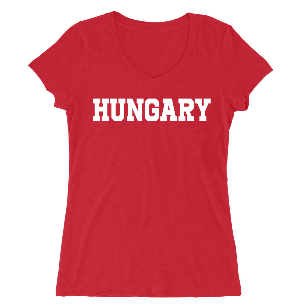 Hungary simple text Női V-nyakú Póló