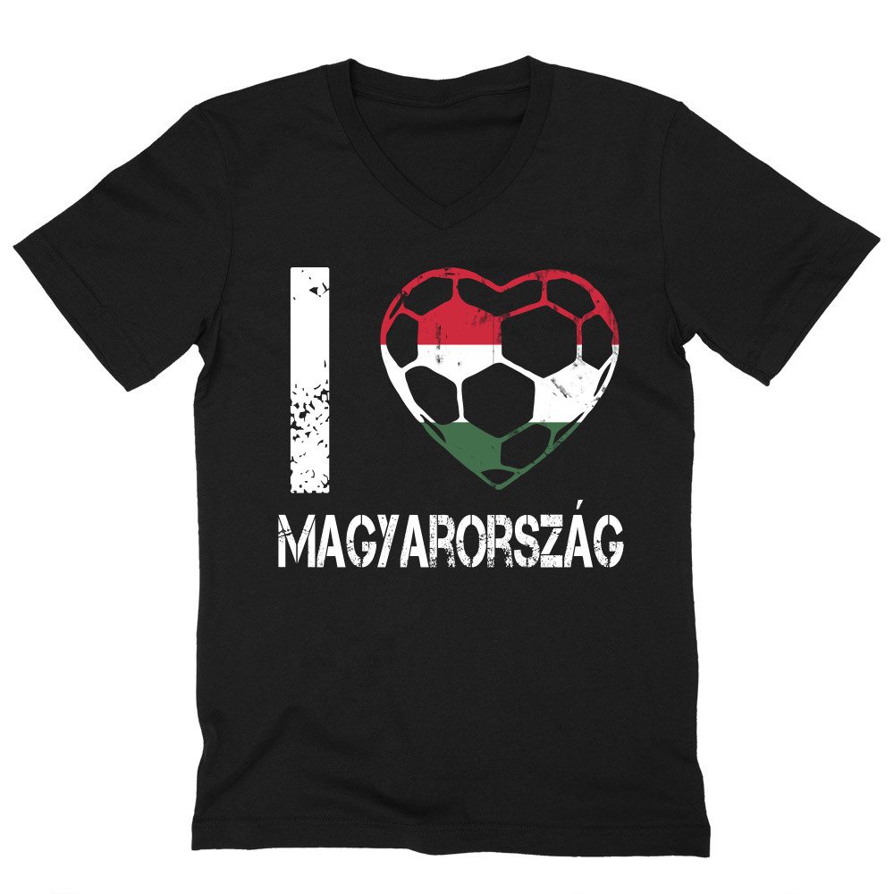 Football love - Magyarország Férfi V-nyakú Póló
