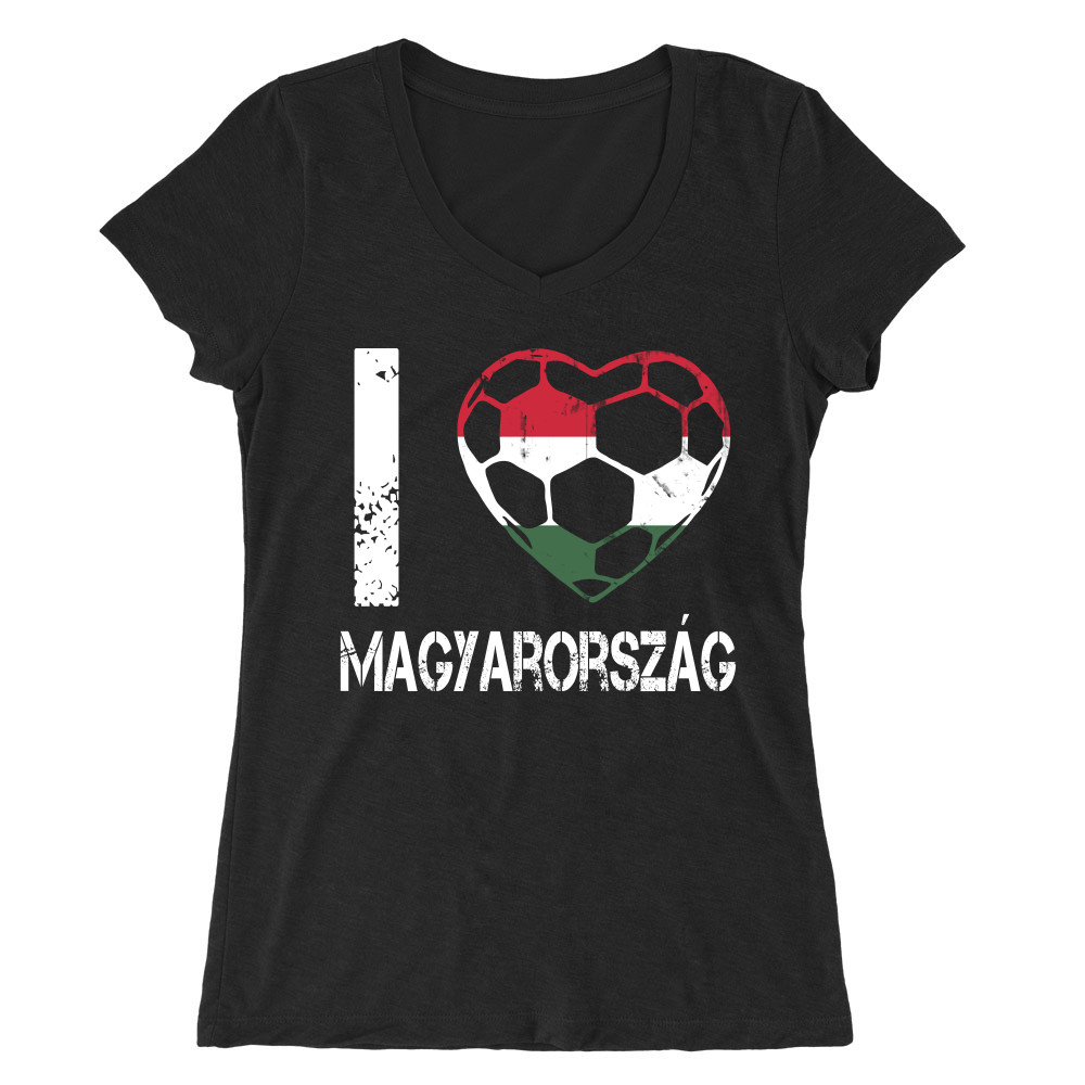 Football love - Magyarország Női V-nyakú Póló