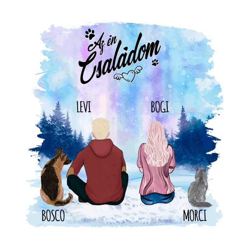 Kiskedvenccel a téli tájon - dupla alak - MyLife