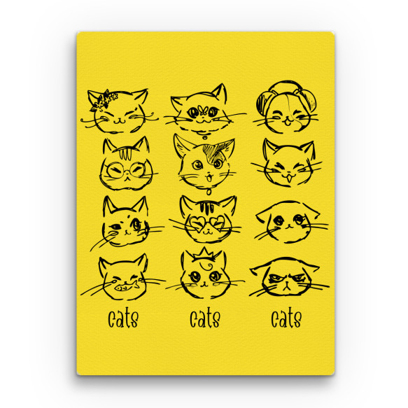 Cute Cats Cicás Vászonkép - Cicás