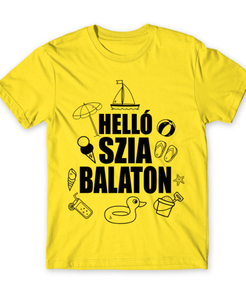 Helló - Szia - Balaton Balaton Férfi Póló - Kultúra