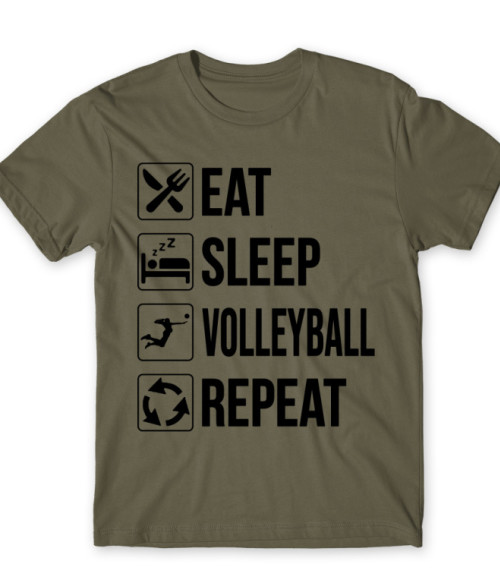 Eat - Sleep - Repeat - Volleyball Röplabdás Póló - Sport