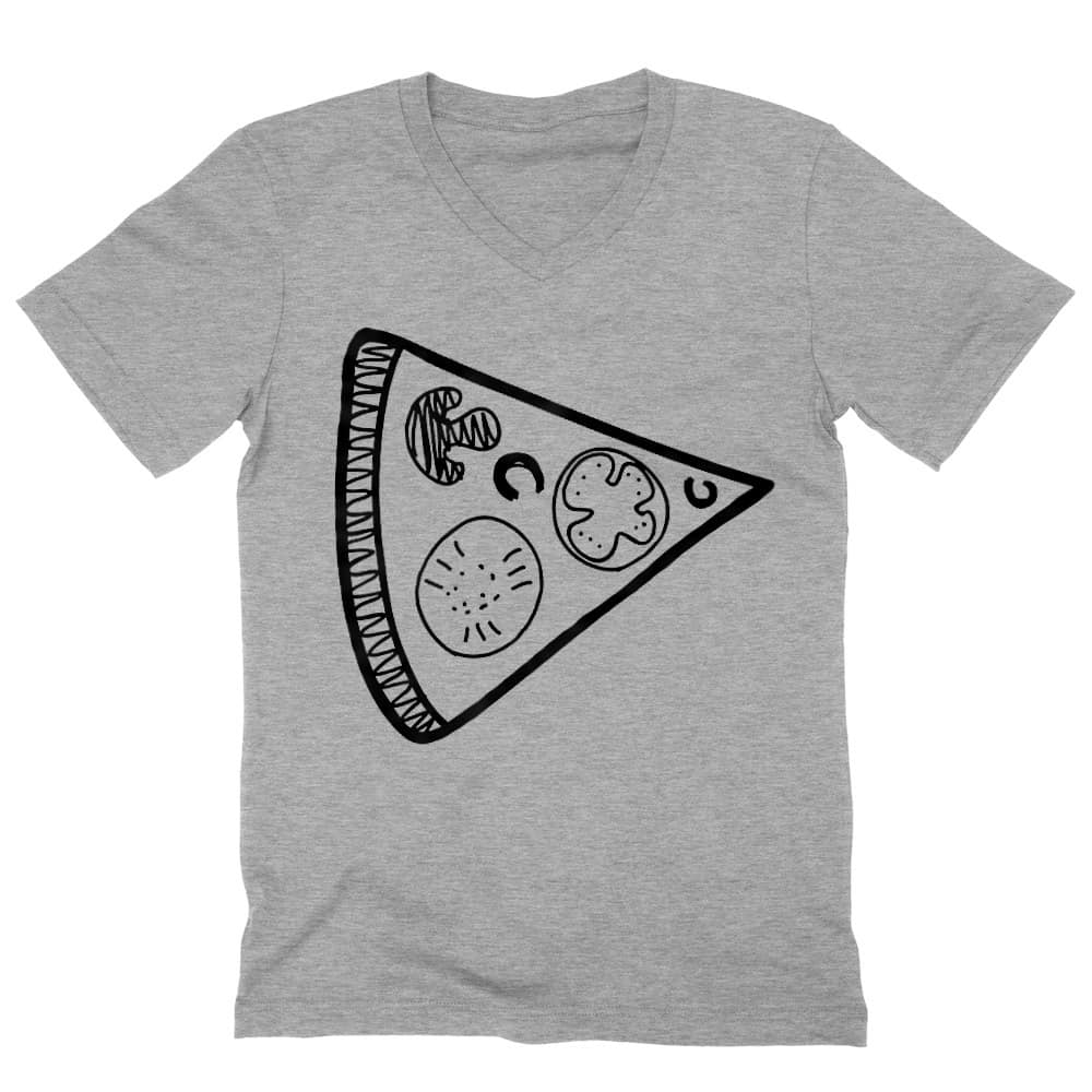 Pizza szelet Férfi V-nyakú Póló