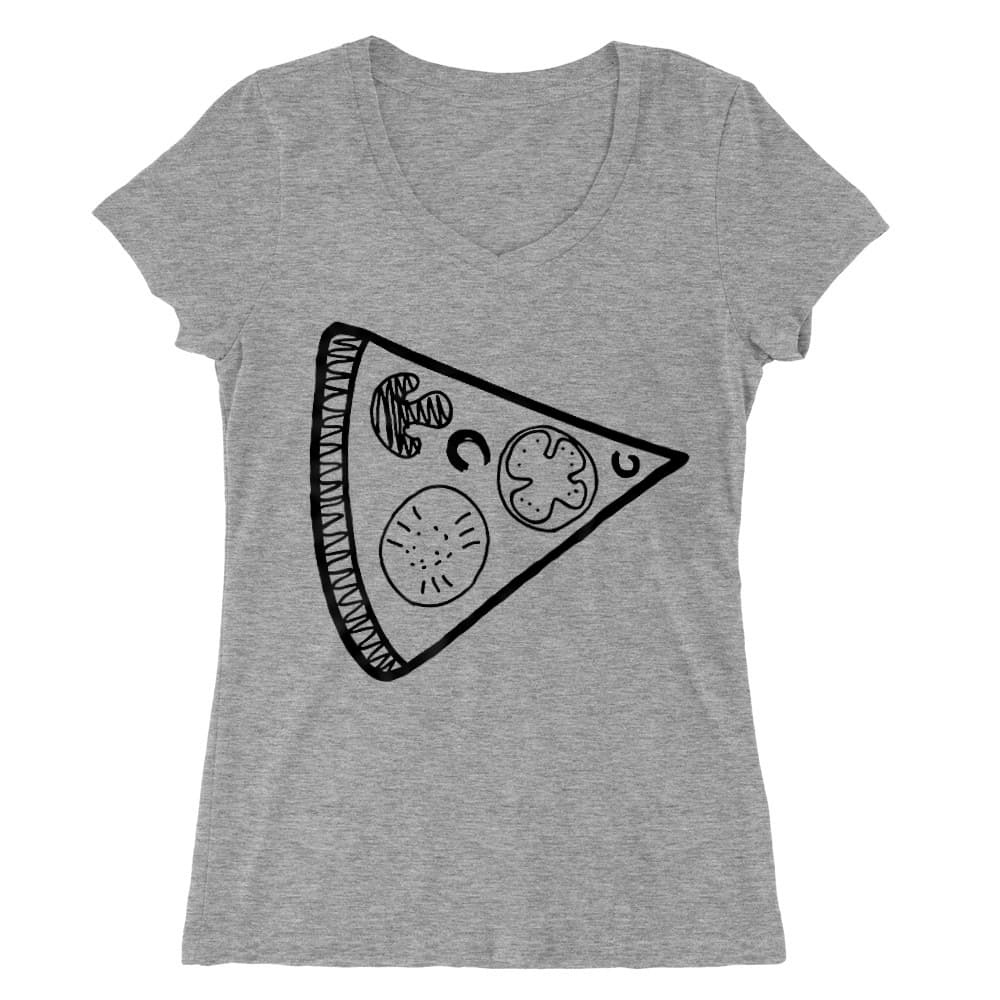 Pizza szelet Női V-nyakú Póló