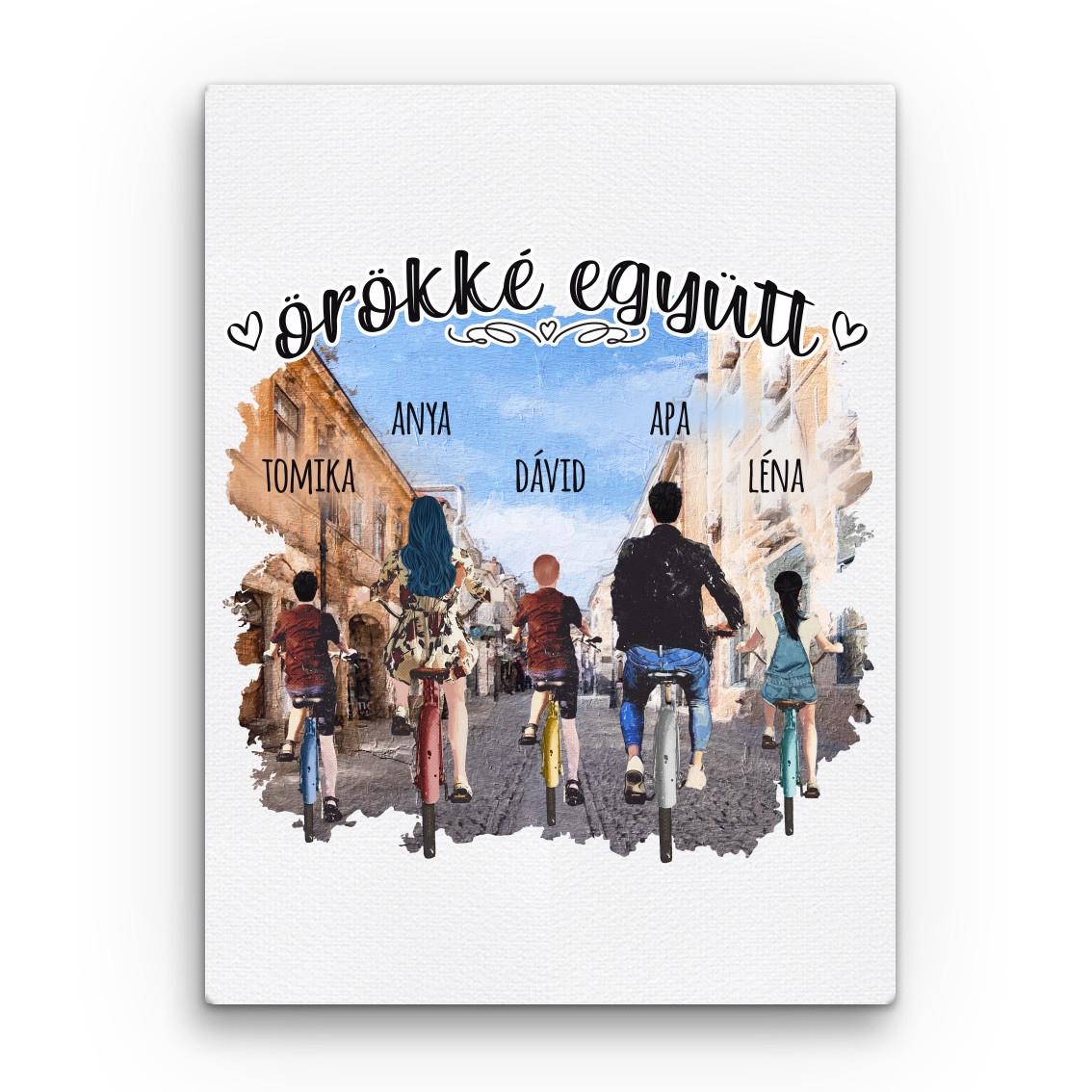 Biciklis család a városban - MyLife Vászonkép