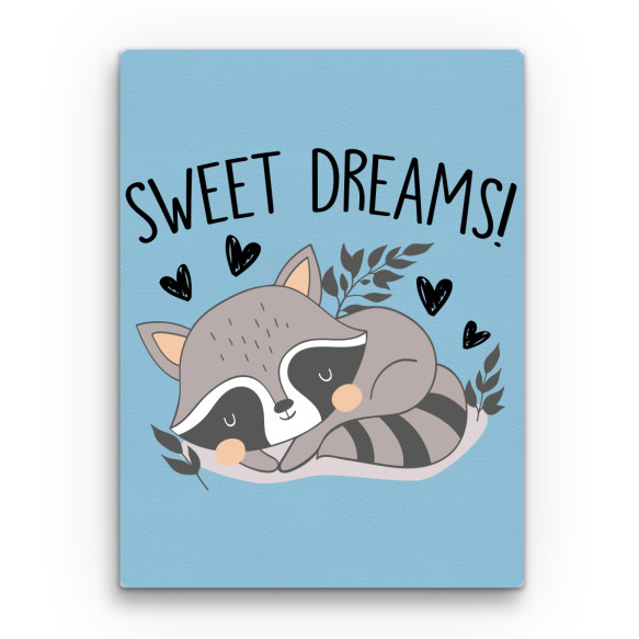 Sweet Dreams - Raccoon Mosómedve Vászonkép - Mosómedve