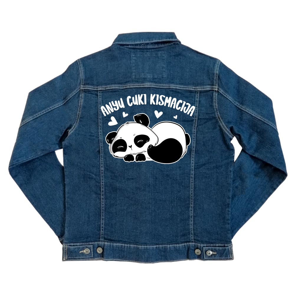 Anyu Cuki Kismacija - Panda Unisex Farmerkabát